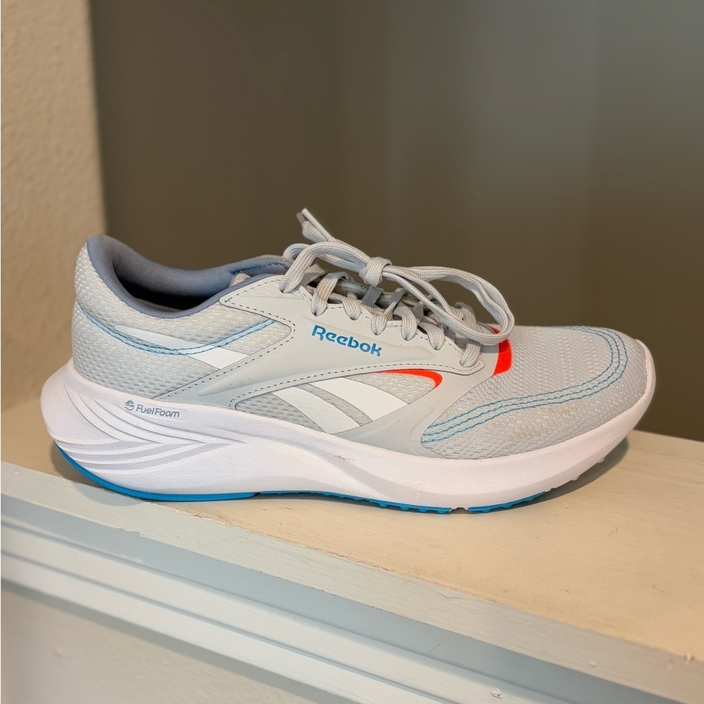Reebok Energen Tech 2 Running Shoe Moon/ Orange/ Cyan Women’s Size 7.5 Tried On - Picture 4 of 10